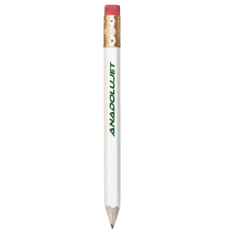 Lápis de golfe estampado de madeira hexagonal personalizado com borracha