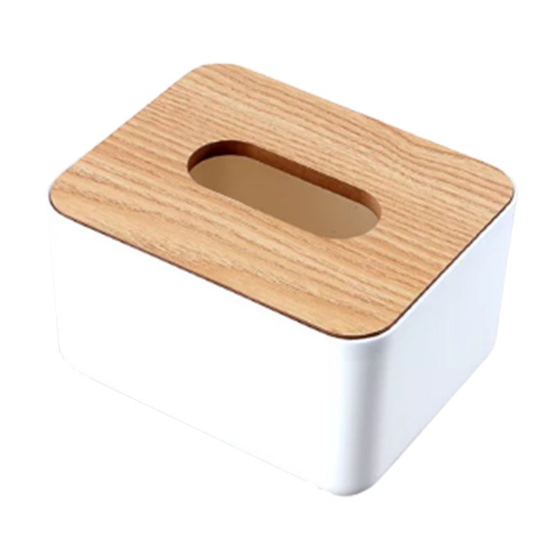 Caixa dispensadora de tecido de madeira personalizada com parte superior removível