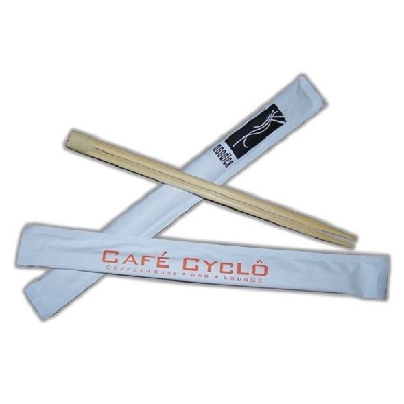 Chopsticks de bambu de manga branca impressa personalizada 9 "