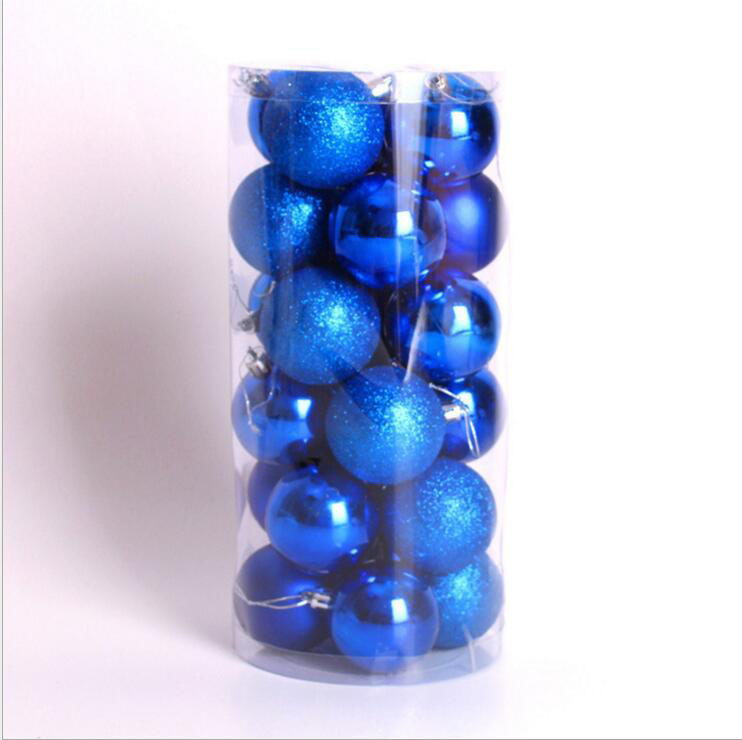Conjunto de bolas de natal elegantes penduradas de plástico para a árvore de natal