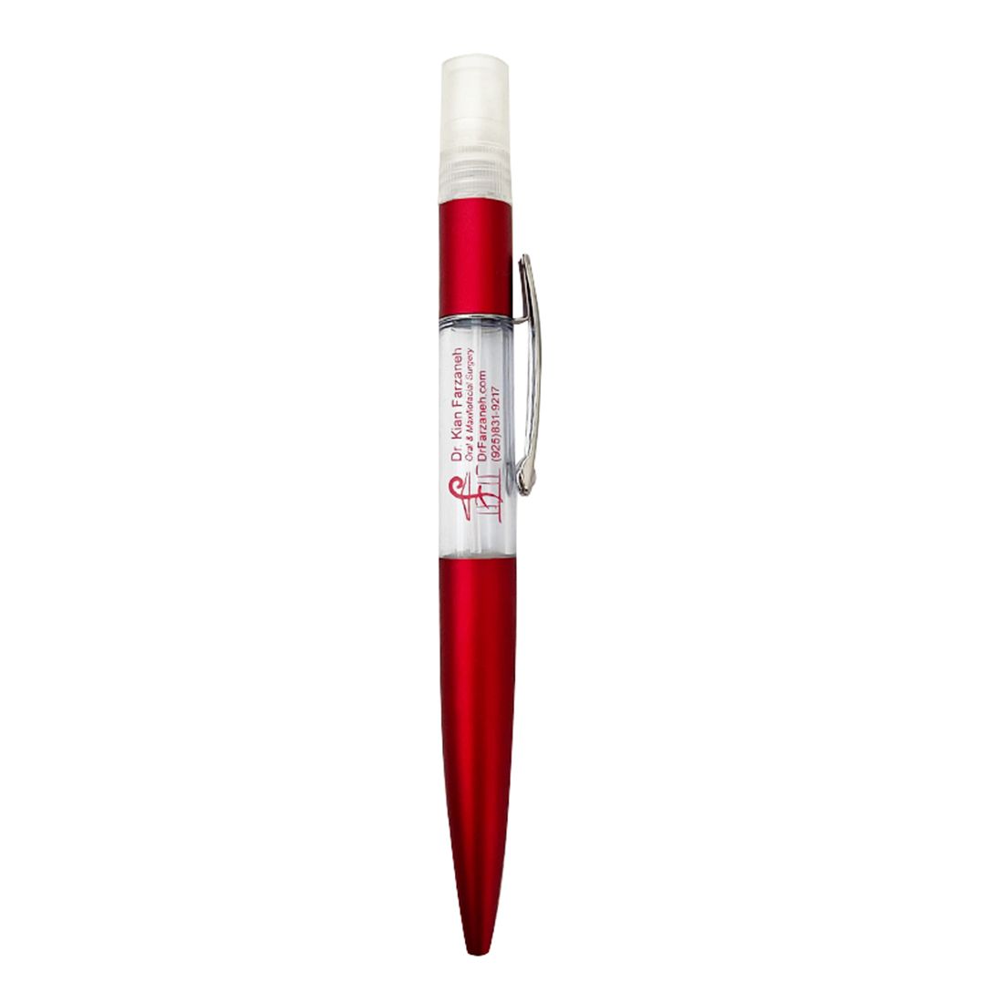 2-em-1 caneta de esferográfica de metal personalizada w / distribuidor sanitizador de mão