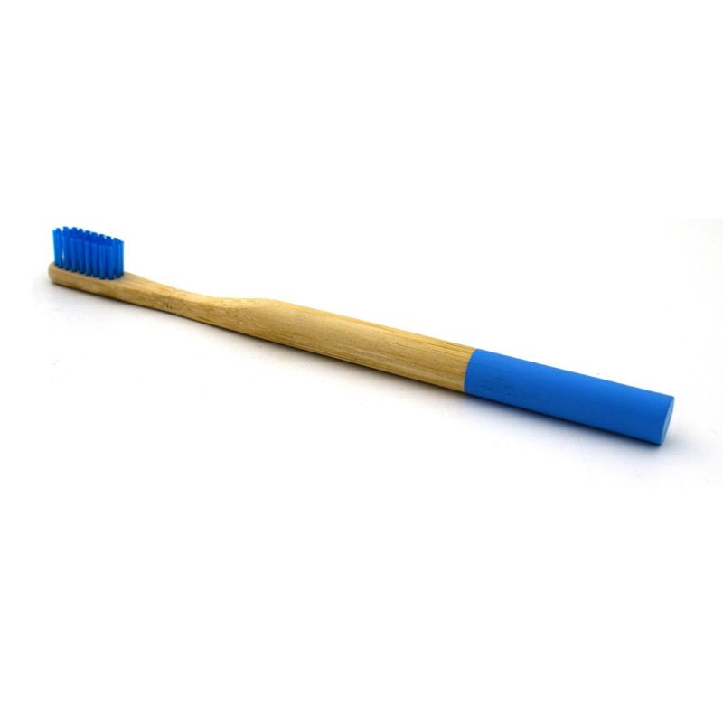 Escova de dentes de bambu personalizada com cabo colorido
