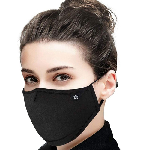 Máscara facial lavável com carvão ativado