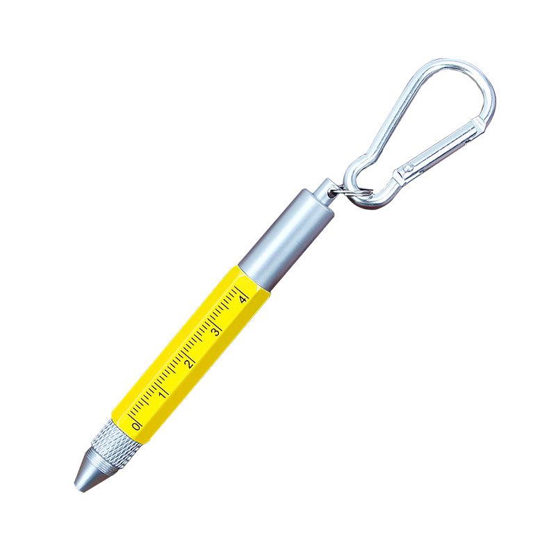 6 em 1 multifuncional caneta esferográfica personalizada w / carabiner
