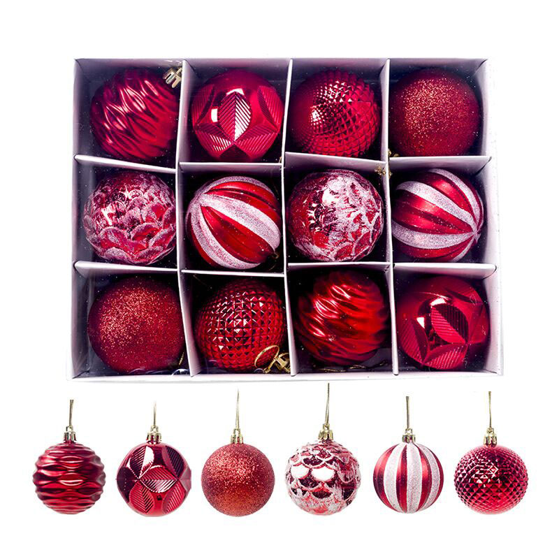 Conjunto de bolas de árvore de Natal de luxo com decoração moderna e enfeites de presente