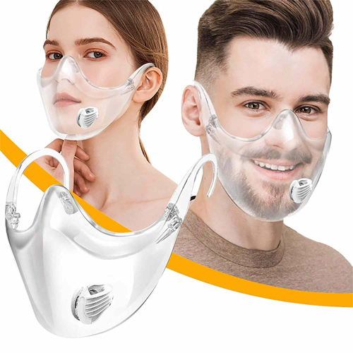Máscara facial transparente reutilizável personalizada