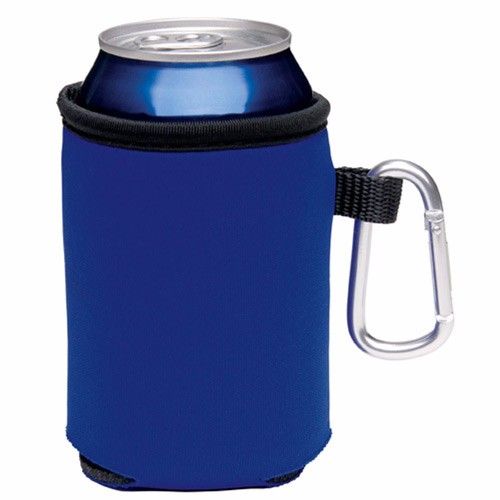 Resfriador de lata de neoprene personalizado em cores com mosquetão