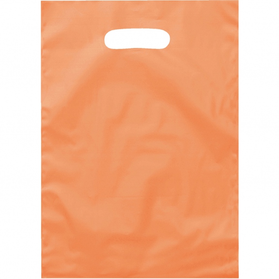 Saco de plástico promocional com alça pré-cortada fosco - 9,5 "w X 14 " h