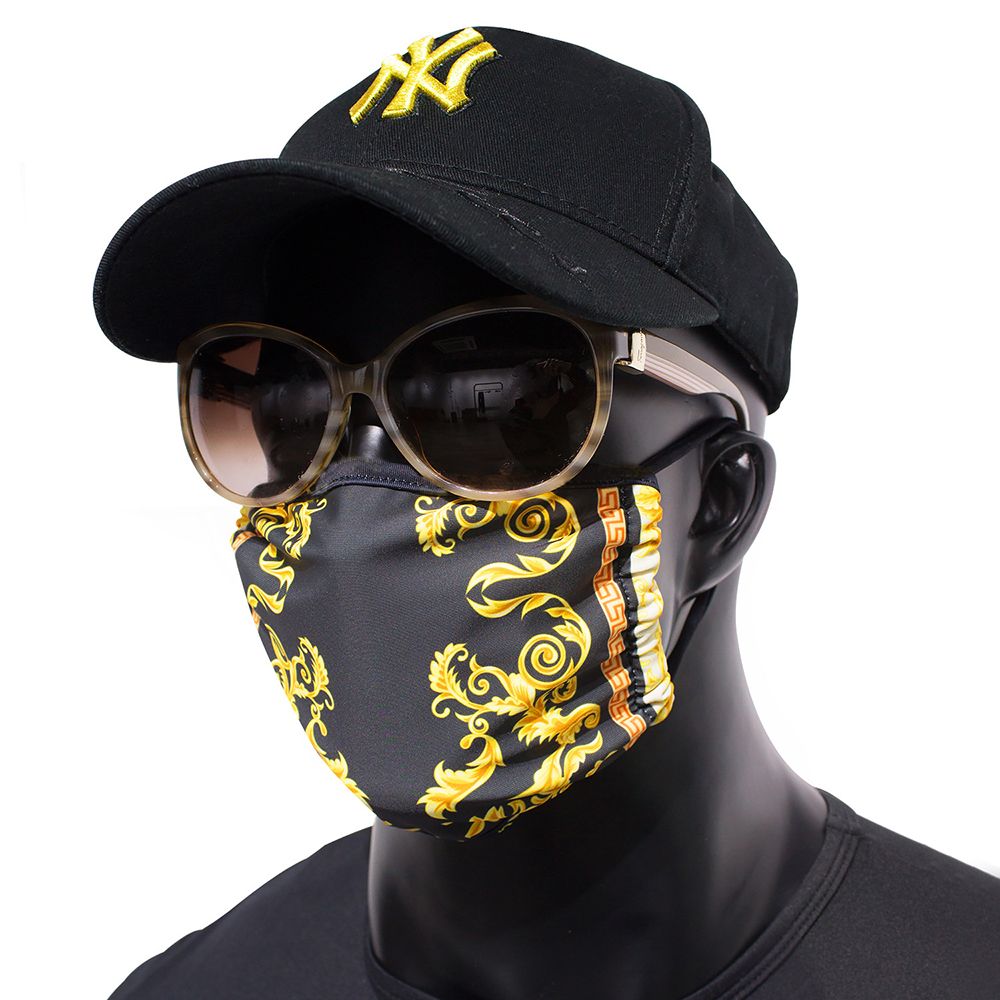 Máscara facial de tecido de três camadas personalizada para adultos com alças ajustáveis