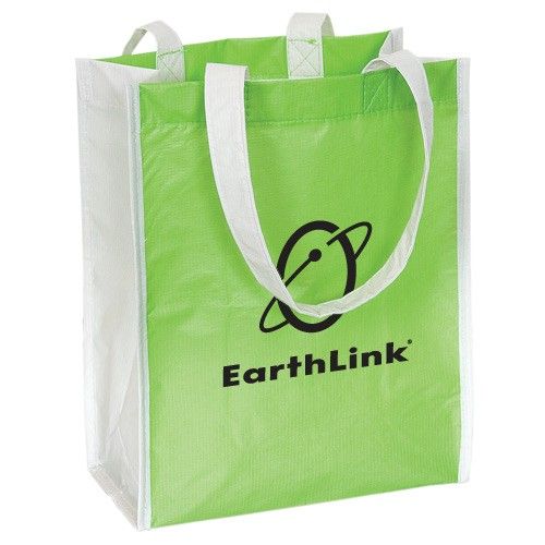 Mini sacola com logotipo de acabamento fosco laminado PET reutilizável personalizado - 9,5 "wx 12 " hx 4,5 "d