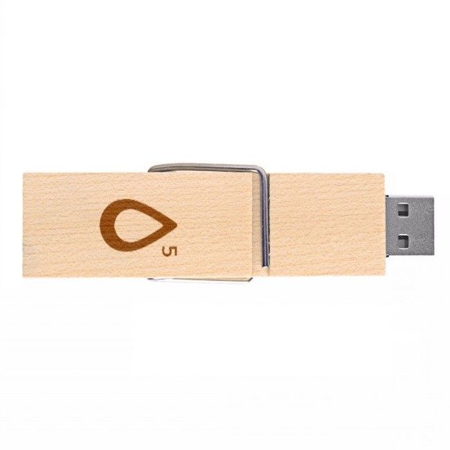 Unidade flash USB de madeira em formato de prendedor de roupa personalizado
