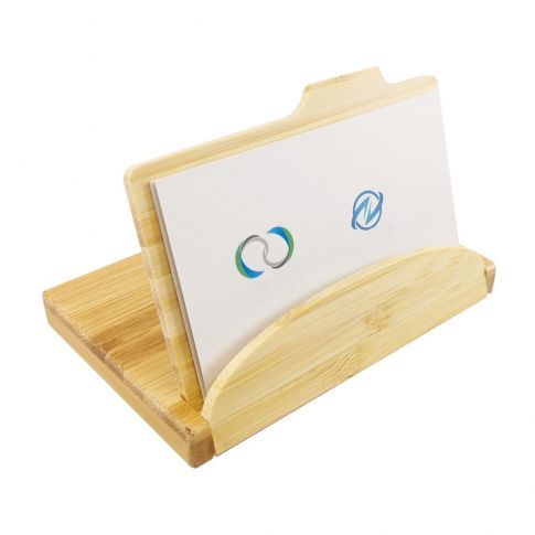 Suporte de cartão de visita de bambu personalizado