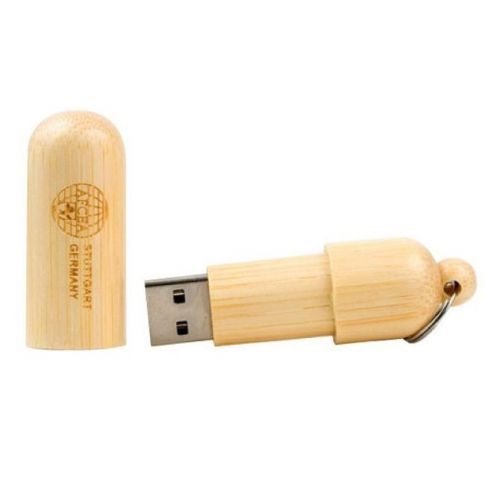 Unidade flash USB de madeira em forma de cápsula personalizada