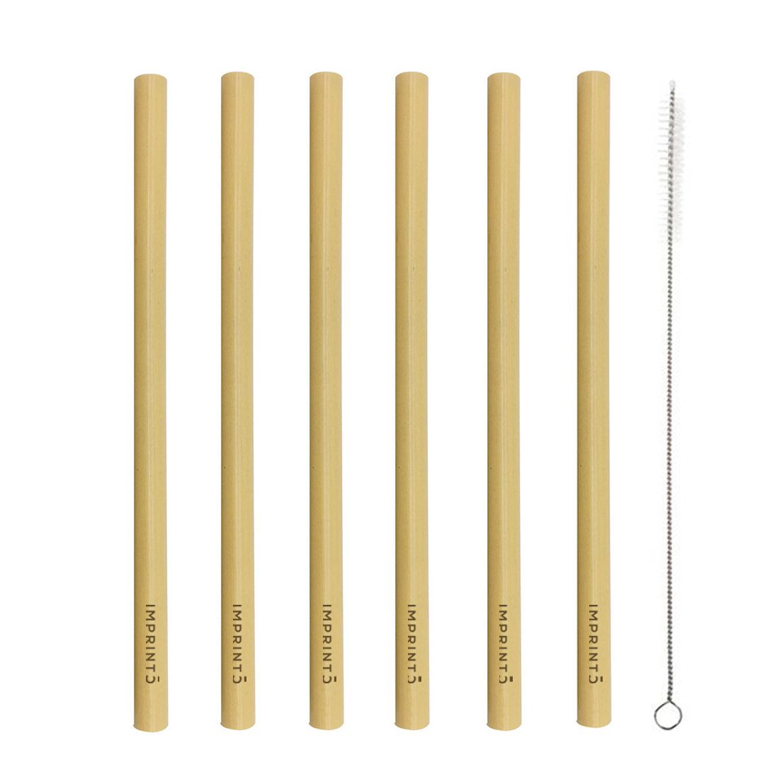Kit de palha de bambu reutilizável personalizado de 6 peças