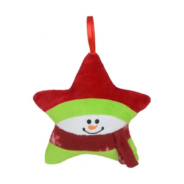 Ornamento de Natal de pelúcia estrela do boneco de neve
