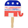 Leque de mão promocional em cores - elefante republicano